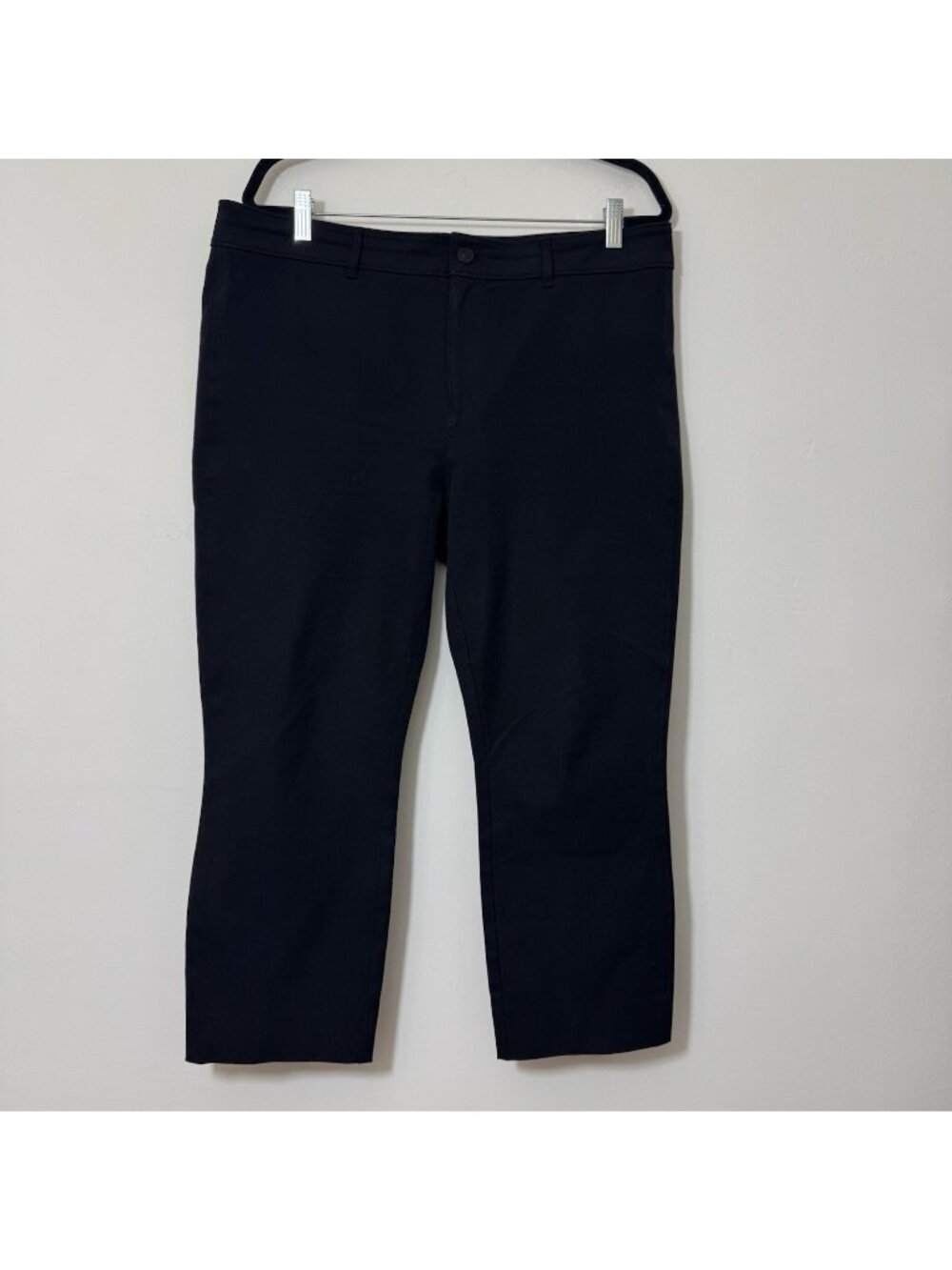 AYR The Daily Dose Pants Size 33 Stretch Crop Straight Leg Black Minimalist